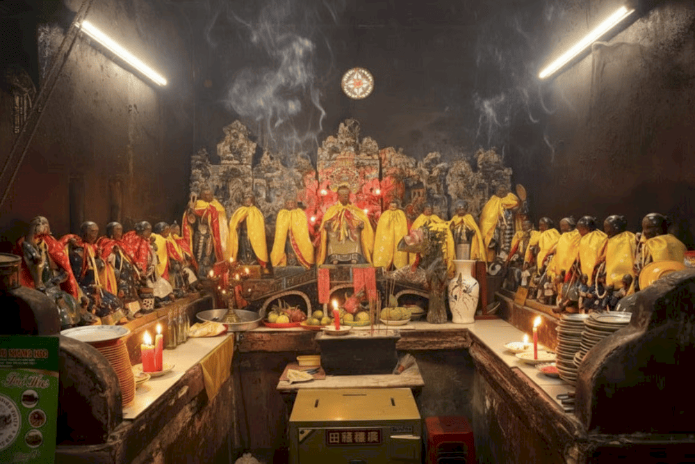 This sacred room honors Kim Hoa Thanh Mau and her 12 Midwives, protectors of childbirth